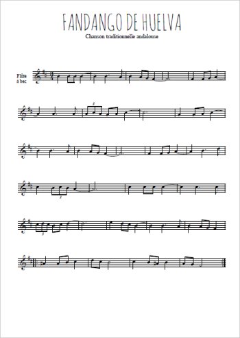 Téléchargez la partition de Fandango de Huelva